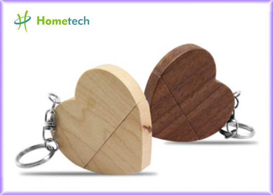 da madeira quente relativa à promoção de Walnu dos presentes de 5-15MB/S 8GB Empresa de Coração Dar forma de madeira Eco-amigável movimentação instantânea de USB