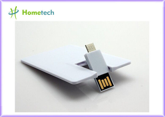 Movimentação 16GB 32GB do flash de USB do cartão de crédito plástico branco OTG/telefone móvel para o telefone esperto