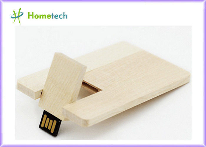 Vara de madeira da memória do Usb do dispositivo de armazenamento de USB do cartão de crédito da movimentação 8GB da pena
