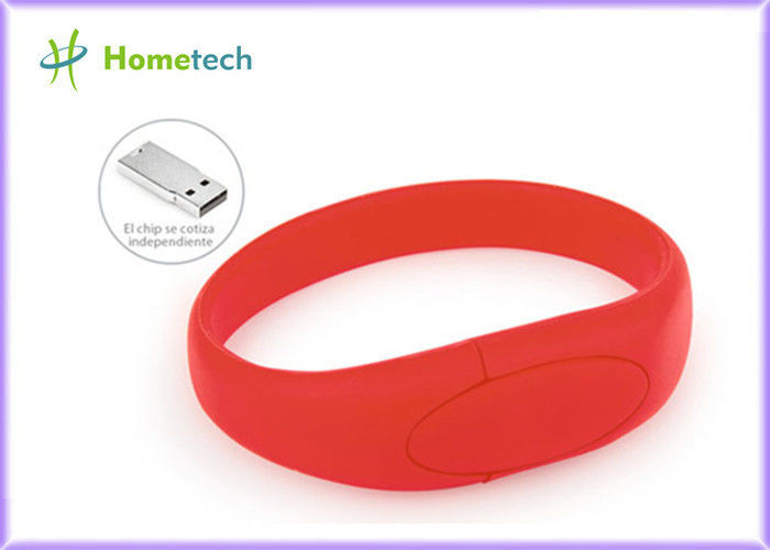 Vara vermelha da memória Flash do punho da movimentação do flash do Usb do bracelete do silicone