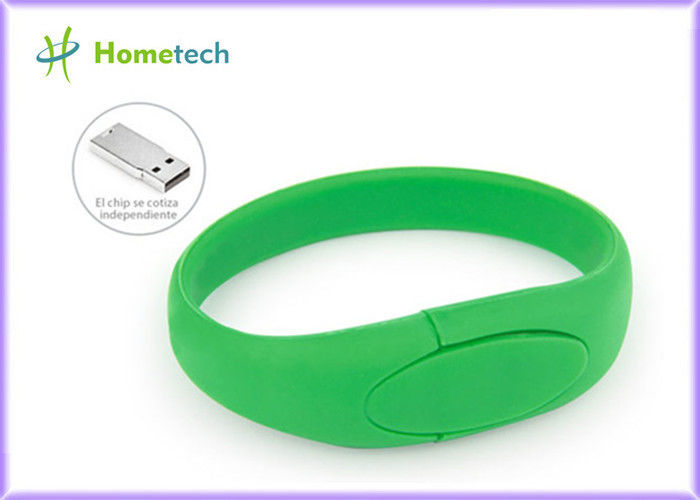 Movimentação verde da pena da movimentação 512MB 1GB 2,0 do flash do Usb do bracelete do punho do silicone