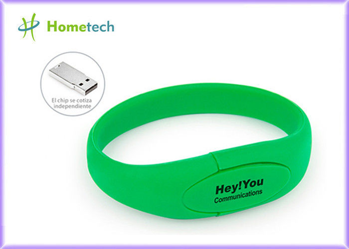 Movimentação verde da pena da movimentação 512MB 1GB 2,0 do flash do Usb do bracelete do punho do silicone