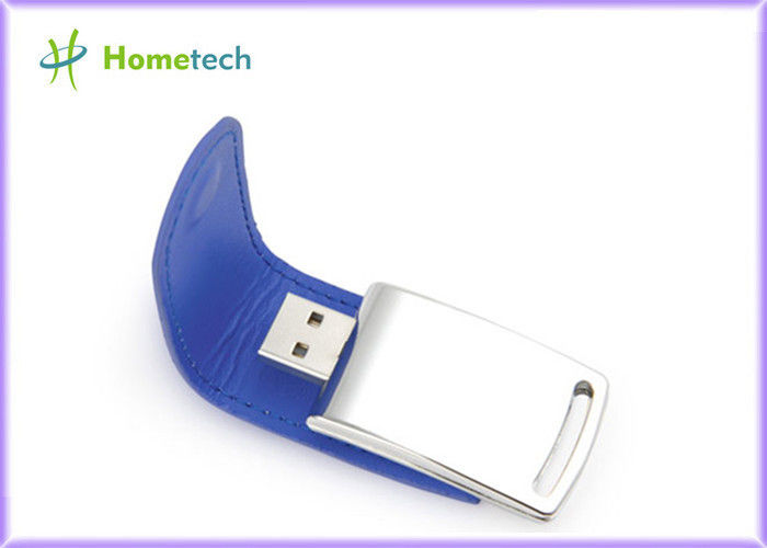 Do couro azul de Eco do CE disco instantâneo 4GB de USB para o produto relativo à promoção