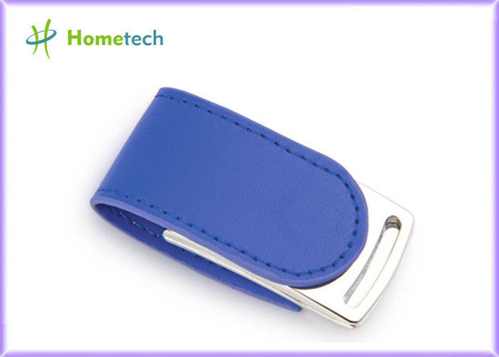 Do couro azul de Eco do CE disco instantâneo 4GB de USB para o produto relativo à promoção
