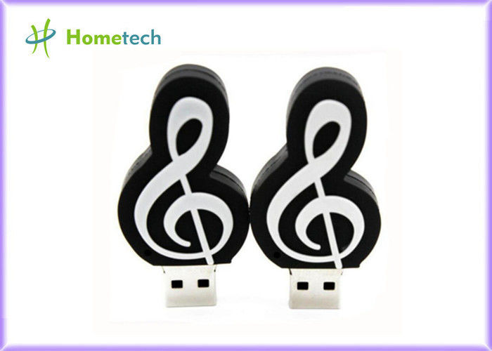 o Usb relativo à promoção feito sob encomenda de 8GB 16GB conduz o símbolo de música de USB 2,0, PVC/materiais brandamente plásticos