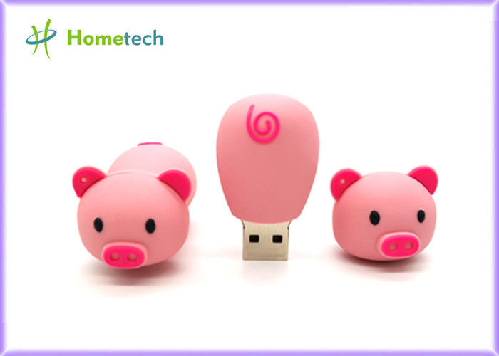 O porco grande feliz do rosa da família personalizou a movimentação do flash do Usb, movimentação dada forma PVC personalizada chave personalizada 4gb 8g do flash do Usb USB