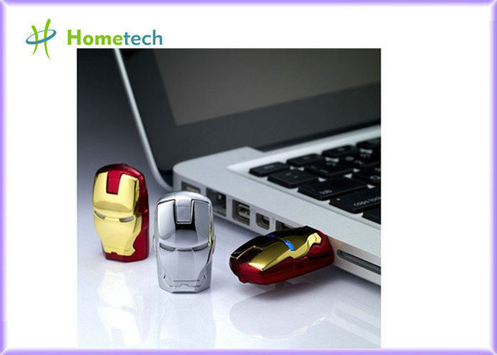 Vara plástica sem falhas da movimentação da memória do flash 2,0 do flash 4GB USB do diodo emissor de luz do homem do ferro dos vingadores