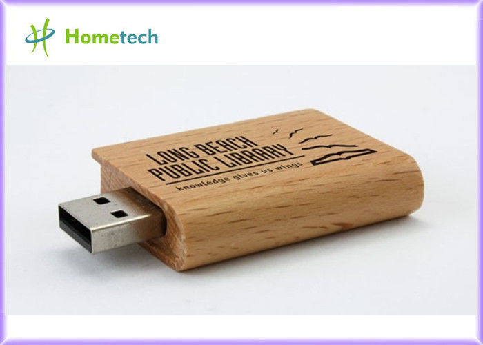 Movimentação de madeira relativa à promoção do flash de USB do logotipo da gravura do laser