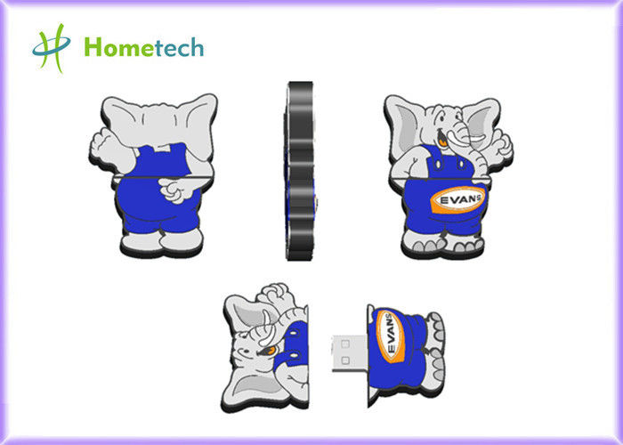 Movimentação personalizada animal do flash de USB, movimentação do flash de USB dos desenhos animados do elefante