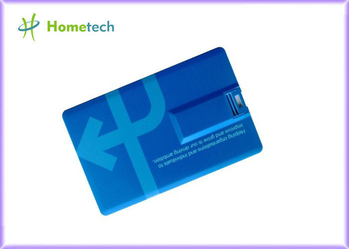 Dispositivo de armazenamento azul de USB 2,0 do cartão de crédito bancário, cartão da movimentação da pena