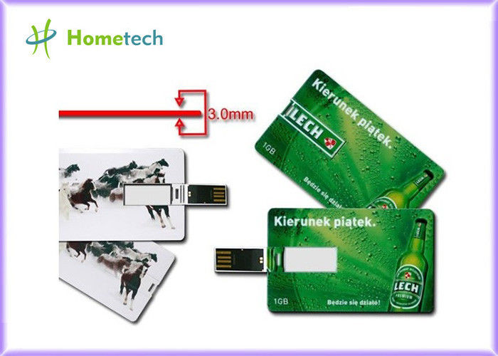 Dispositivo de armazenamento plástico verde de USB do cartão de crédito 1GB para o presente do Natal