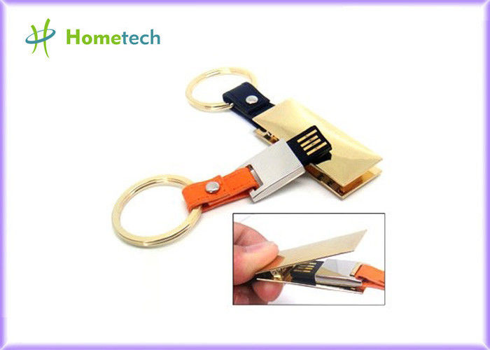 Movimentação de couro do polegar da pena do disco instantâneo de USB da porta-chaves/vara da memória Flash