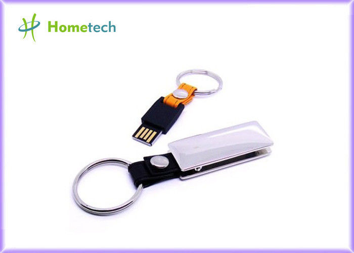 Vara de couro preta da memória de disco instantâneo da porta-chaves 8GB USB 2,0 USB