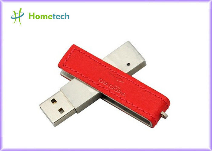 A torção USB do couro/metal cola customizável com carimbo do logotipo