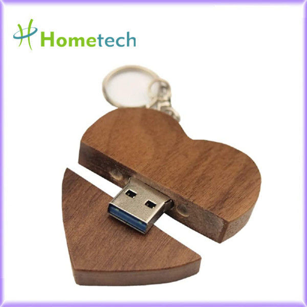 da madeira quente relativa à promoção de Walnu dos presentes de 5-15MB/S 8GB Empresa de Coração Dar forma de madeira Eco-amigável movimentação instantânea de USB