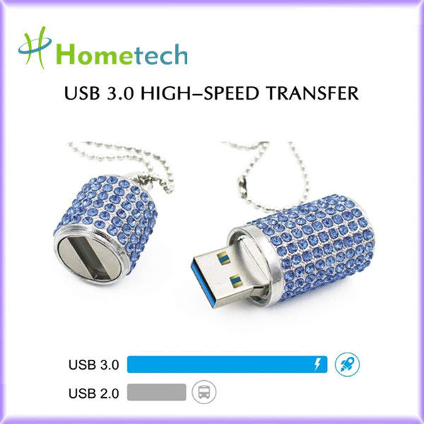 movimentação cilíndrica de cristal do flash de USB da memória de 32GB 64GB
