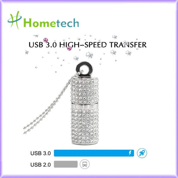 o flash de cristal cilíndrico de USB da memória de 64GB 32GB 16GB conduz