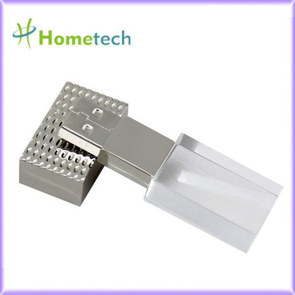 Presente Logo Rose/ouro feito sob encomenda/movimentação instantânea clara transparente de cobre/de prata do diodo emissor de luz de 32GB USB2.0 15mb/s
