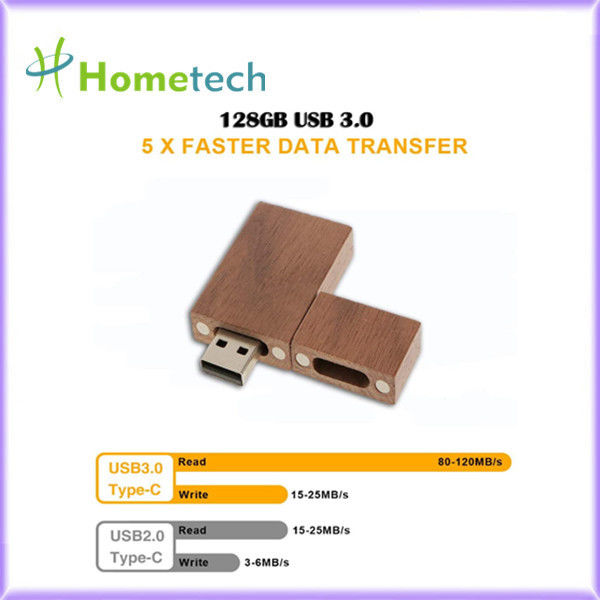 Da vara de madeira natural de madeira do Usb da movimentação 20MB/S do polegar da noz de 8GB 16GB USB3.0 movimentação instantânea do polegar