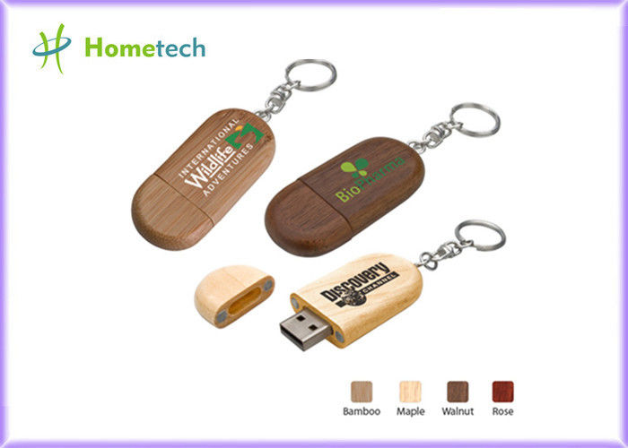 O flash de madeira Eco-amigável feito sob encomenda de USB conduz com impressão do logotipo
