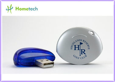 Movimentação do flash de USB do presente da empresa, memória plástica de USB com logotipo, cor barata do azul da movimentação da pena 512MB