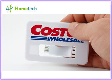 Logotipo branco da cor completa do disco da memória de USB do cartão, cartão de crédito USB do armazenamento real 4GB 2,0