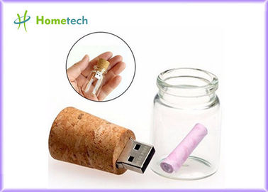 comprar Mensagem de vidro de madeira transparente em uma movimentação 4GB 8GB do flash do Usb da garrafa Fabricação em linha