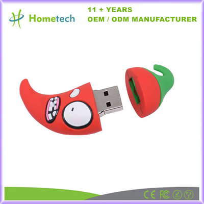 comprar Cartoon Hot Pepper/Fruit Modelo Cute Personalizado USB Flash Drive 8GB 16GB 32GB PVC Pen Drive Fabricação em linha
