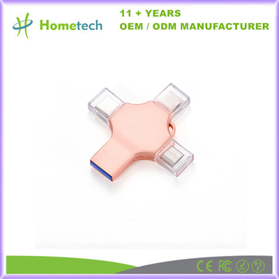 comprar 4 em 1 Usb instantâneo de alta velocidade 2,0 do telefone da movimentação 8Gb 16Gb 32Gb do Usb de Otg 3,0 tipo C Pendrive da vara 64Gb 128Gb da memória para Iphone Fabricação em linha