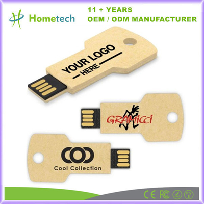 comprar Disco flash USB de papel reciclável em forma de chave com capacidade de 8GB a 256GB Fabricação em linha