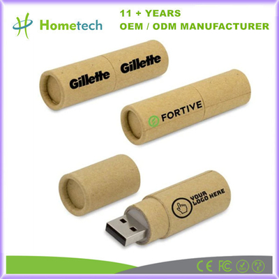 comprar Eco Amigável Papel de reciclagem USB Flash Drive Dê um presente com impressão para promoção Um chip de classe Fabricação em linha