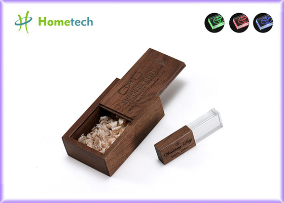 comprar Armazenamento de dados 3,0 Crystal Usb Flash Drive de madeira 4GB 8GB 16GB 32GB 64GB 128GB Fabricação em linha
