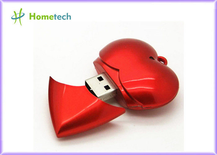 Capacidade total vermelha plástica 1GB/2GB/4GB do dispositivo de USB da memória Flash de USB do coração
