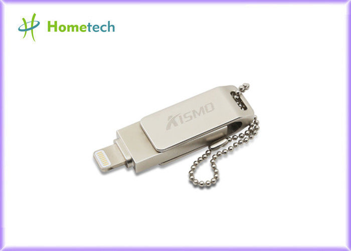 O flash de alta velocidade da movimentação do flash de USB do telefone celular/OTG USB conduz para IPhone, cor de prata