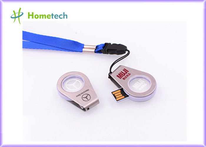360° que gerencie metal acrílico claro do tamanho de USB o mini/apoio acrílico USB 2,0 do registrador da movimentação do flash de USB do giro com luz do diodo emissor de luz