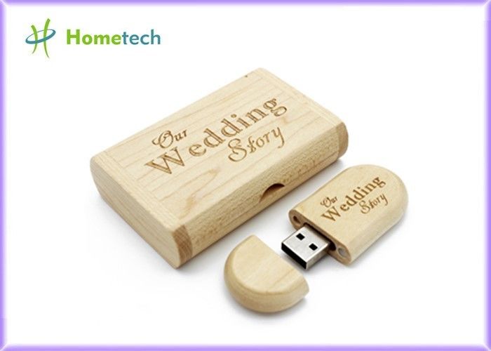 Movimentação de madeira do flash de USB do presente da fotografia, movimentação de bambu da memória de USB do logotipo feito sob encomenda
