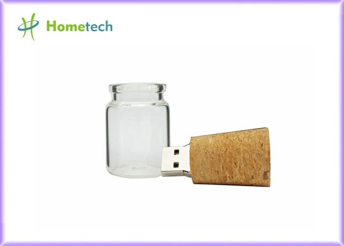 Movimentação de madeira 2,0 do flash de USB do vidro de garrafa para as ofertas 4GB 8GB do casamento