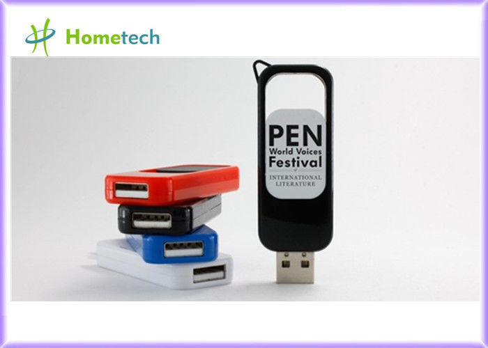 Movimentações plásticas coloridas do flash de USB com impressão do logotipo do cliente