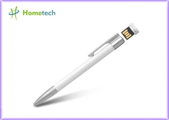 A movimentação de alta velocidade 16GB USB 2,0 da pena esferográfica preta/branca personalizou o metal Mateial