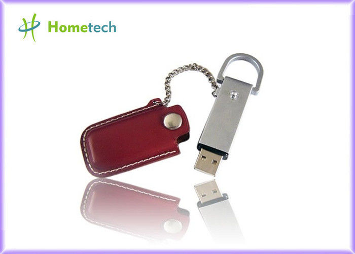 Porta-chaves de couro do disco instantâneo de USB 2,0 USB, vara do polegar de USB da movimentação da pena da memória Flash