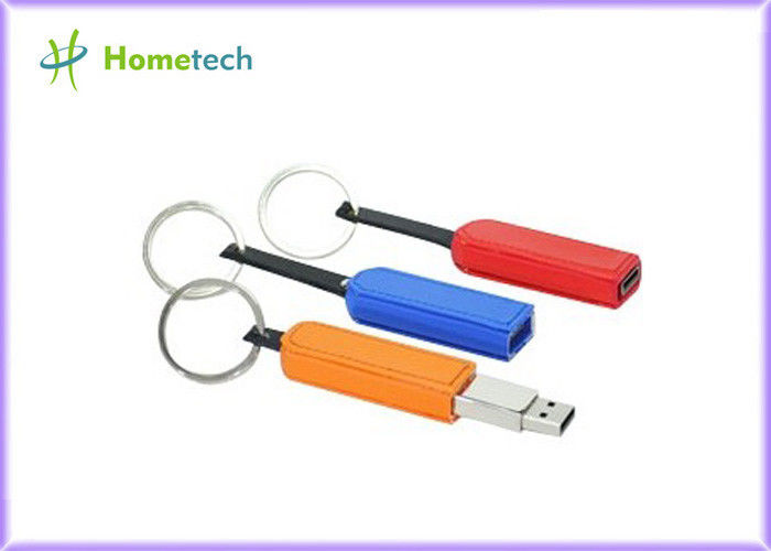 Grande memória de couro cor-de-rosa do disco instantâneo 8GB 16GB USB de USB com Keyring