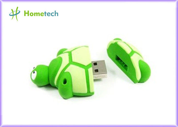 Luz - transferência de ficheiros genuína da movimentação verde 16GB 32GB do flash de USB dos desenhos animados, forma da tartaruga