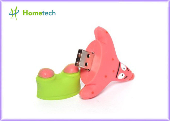 Cartão de borracha cor-de-rosa da movimentação do flash de USB dos desenhos animados/da movimentação pena da vitória 7 para o escritório