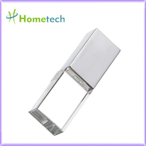 Vara de vidro USB pendrive 2,0 do usb do presente incorporado feito sob encomenda 3,0 vara da memória Flash do diodo emissor de luz 64GB do cristal