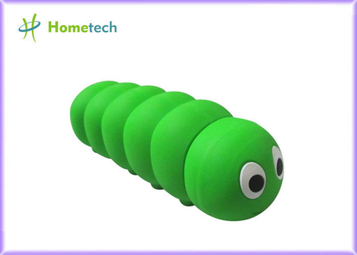 Mini banco verde do poder do batom 2600 lagartas macias dos desenhos animados do PVC do mAh dadas forma