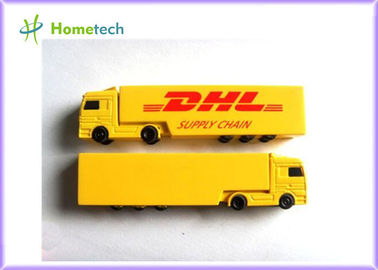 Movimentação plástica 8GB do flash de USB do caminhão criativo amarelo para anunciar o presente