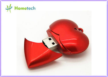 Capacidade total vermelha plástica 1GB/2GB/4GB do dispositivo de USB da memória Flash de USB do coração