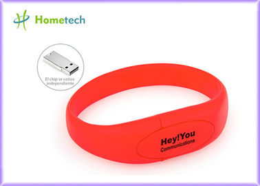 Vara vermelha da memória Flash do punho da movimentação do flash do Usb do bracelete do silicone