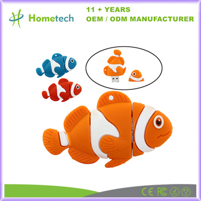 Os peixes feitos sob encomenda dão forma à vara de USB da memória das altas velocidades 64GB da vara 16GB 32GB 128GB de USB 3,0