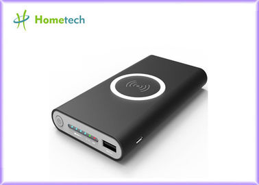 Polonês maçante do mini carregador portátil sem fio magro do banco 8000mah do poder de Qi com tipo porto do Usb de C
